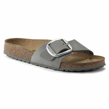 Dámské Madrid Birkenstock Big Přezkou Nubuck Læder Šedé | CZ 409ZUT